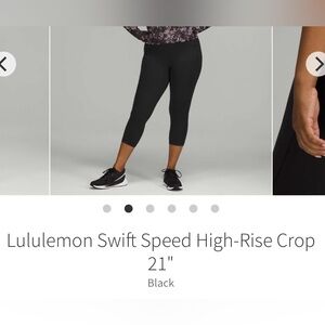 Lululemon Swift Speed High-Rise Crop 21" BNWT